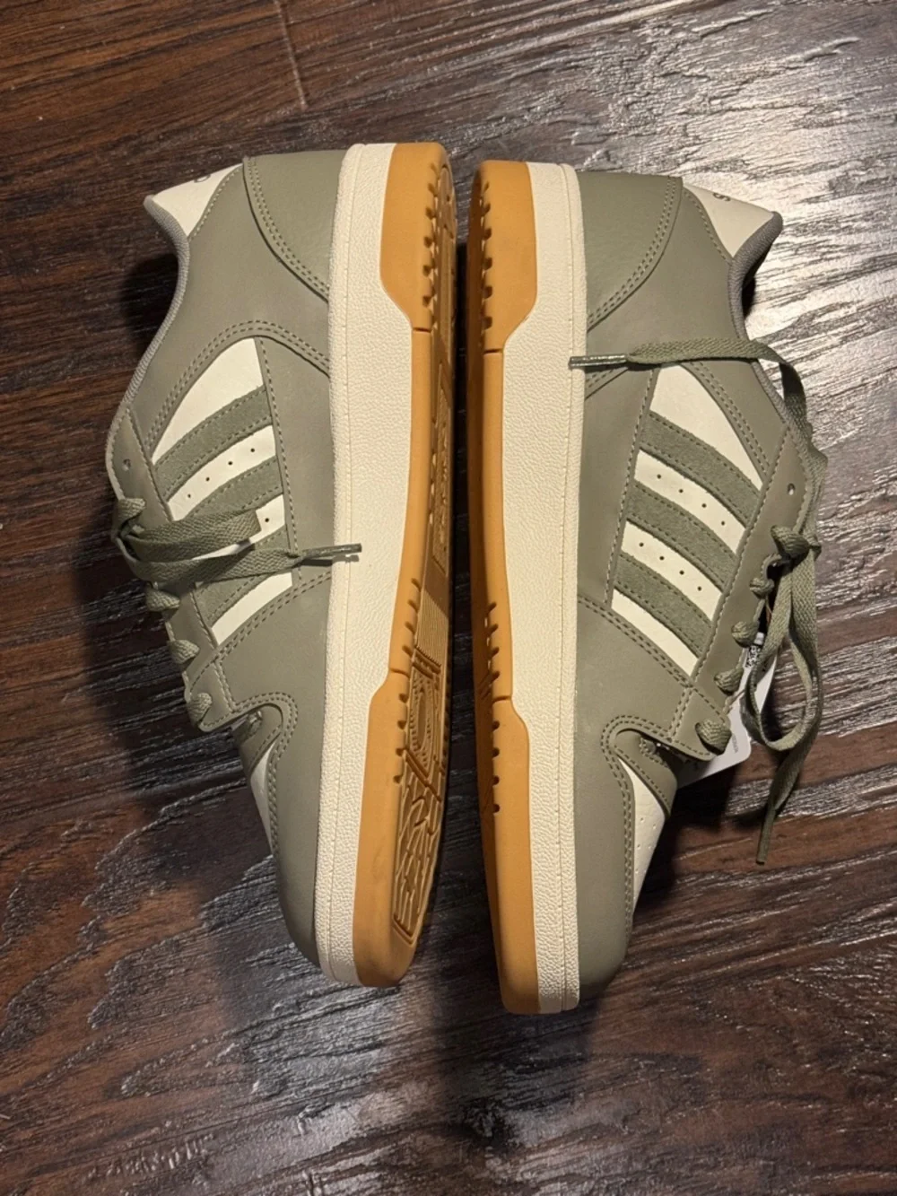 adidas New Low-Top Sneakers in Olive and Cream